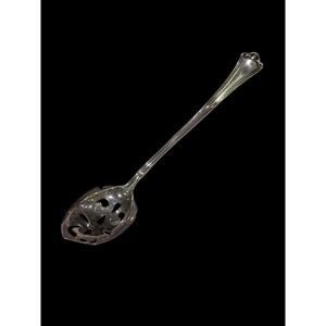 Antique Sterling Silver Pierced Serving Spoon | Floral Motif PIERCED OLIVE SPOON